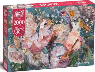 Obrázek z Puzzle CHERRY Ptáčci na květech 2000 dílků 